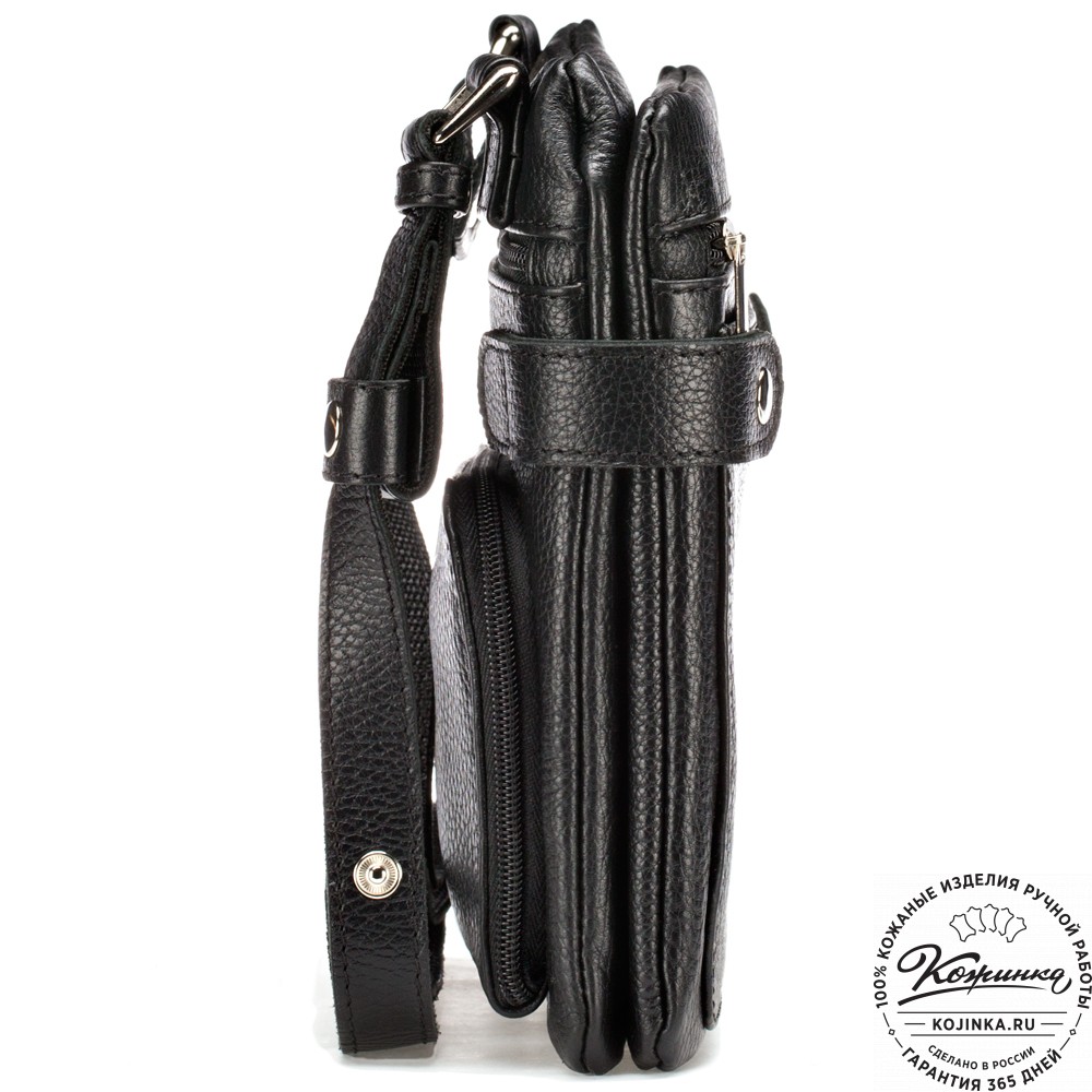 Кожаная сумка "Феликс" (чёрная) 