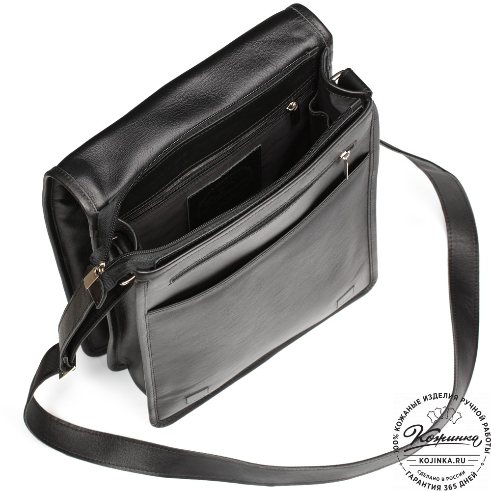 Кожаная сумка "Митчел" (чёрная)