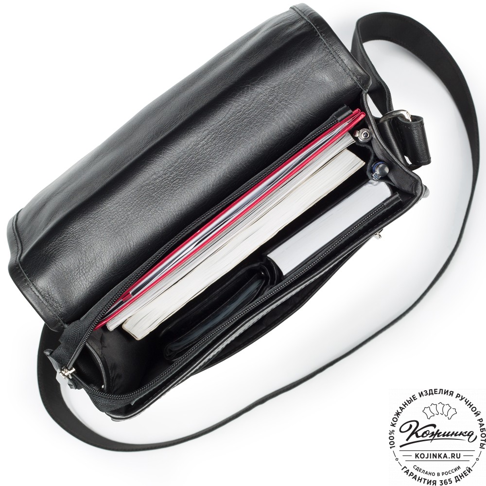 Кожаная сумка "Митчел" (чёрная)