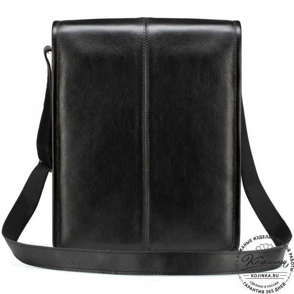 Кожаная сумка "Митчел" (чёрная). фото 1