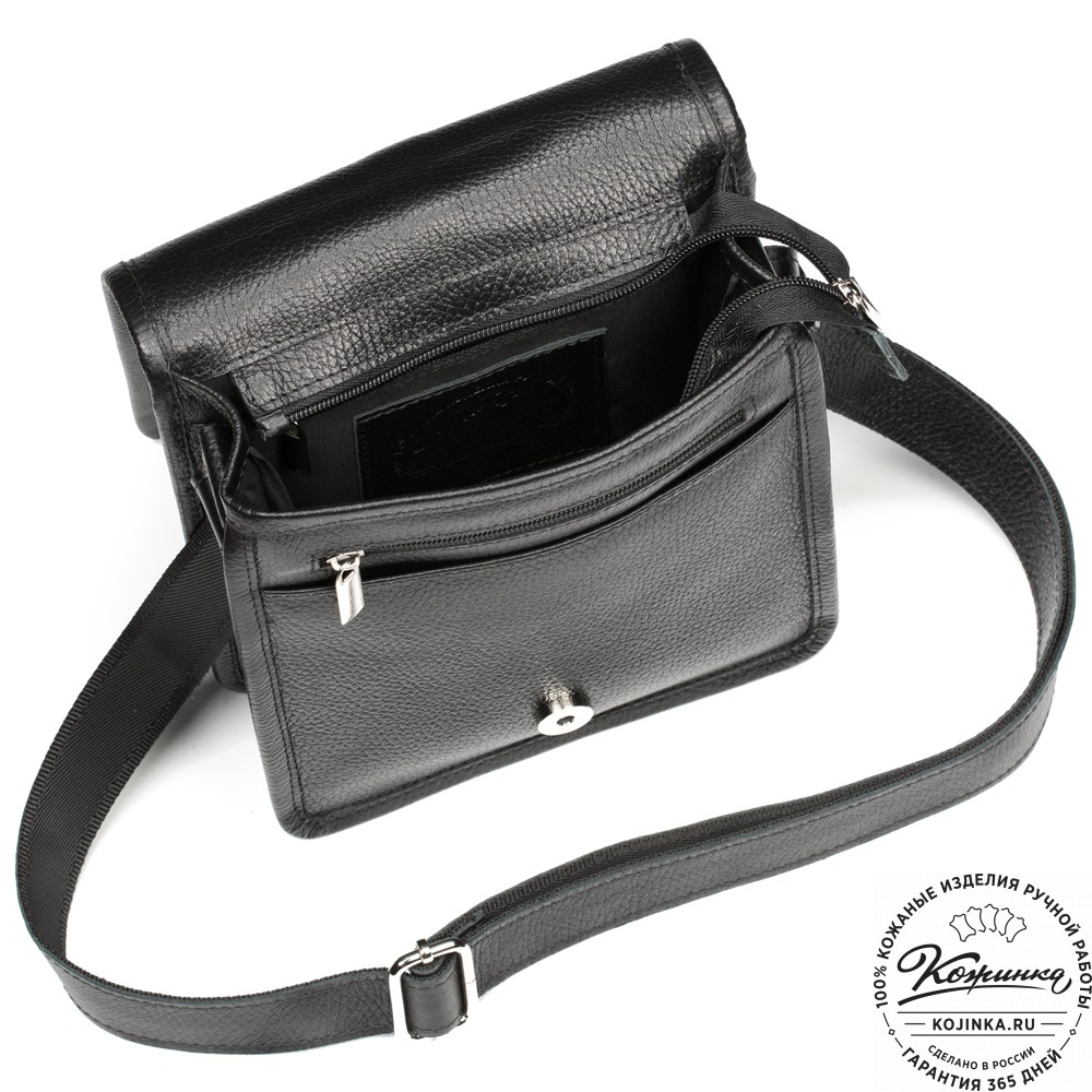 Кожаная сумка "Митчел мини" (чёрная)