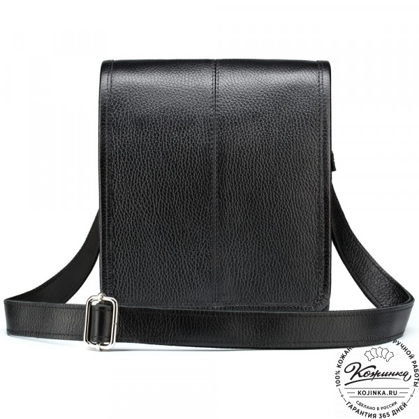 Кожаная сумка "Митчел мини" (чёрная). фото 1
