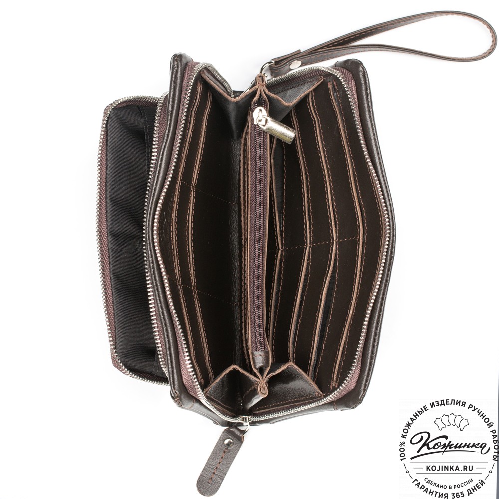 Кожаный клатч "Грэгори" (коричневый) 