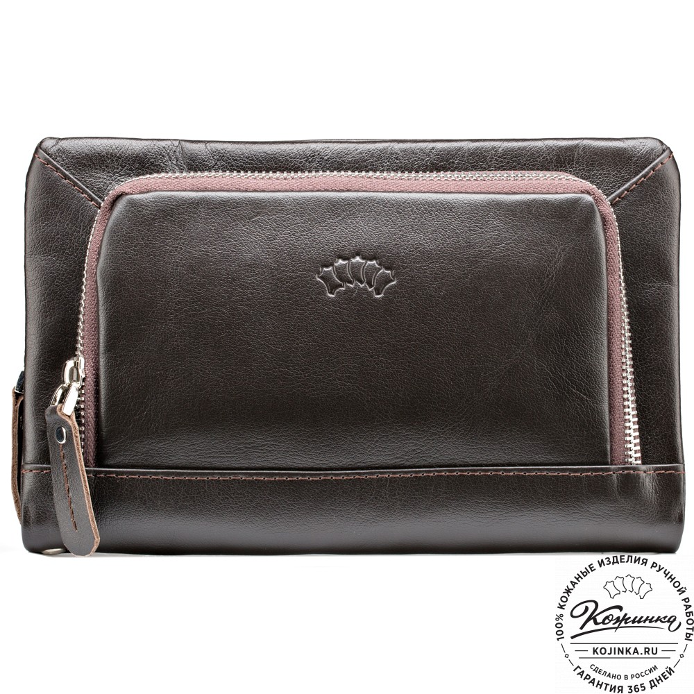 Кожаный клатч "Грэгори" (коричневый) 