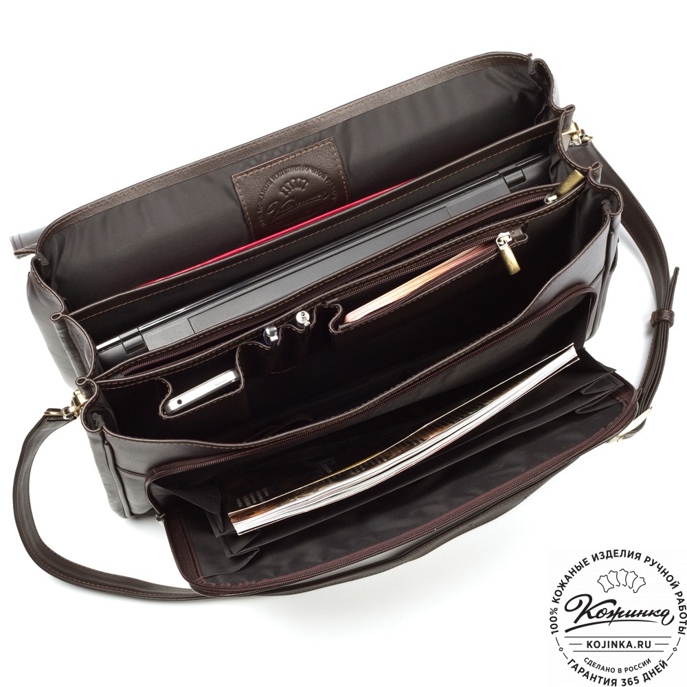 Кожаный портфель "Саймон" (тёмно-коричневый)