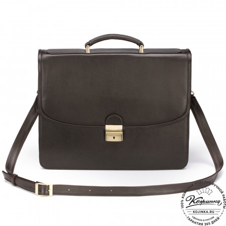 Кожаный портфель "Брест" (тёмно-коричневый)