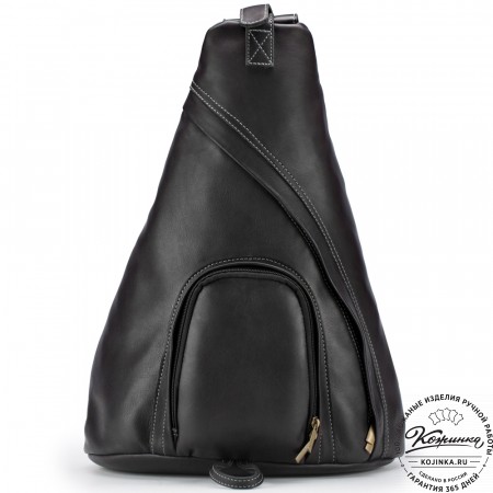 Кожаный рюкзак "Фобос" (чёрный)
