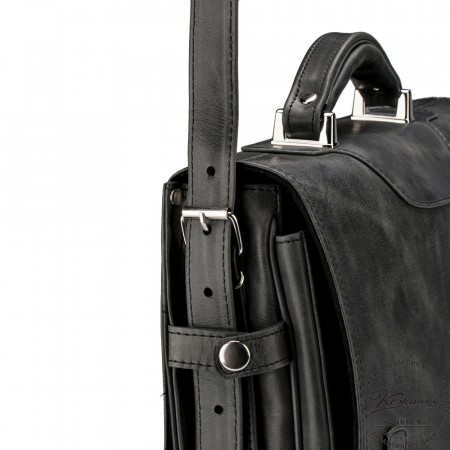 Кожаный портфель "Арамис" (черный антик)