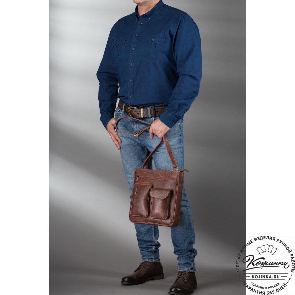 Кожаная сумка "Боб" (светло-коричневая)