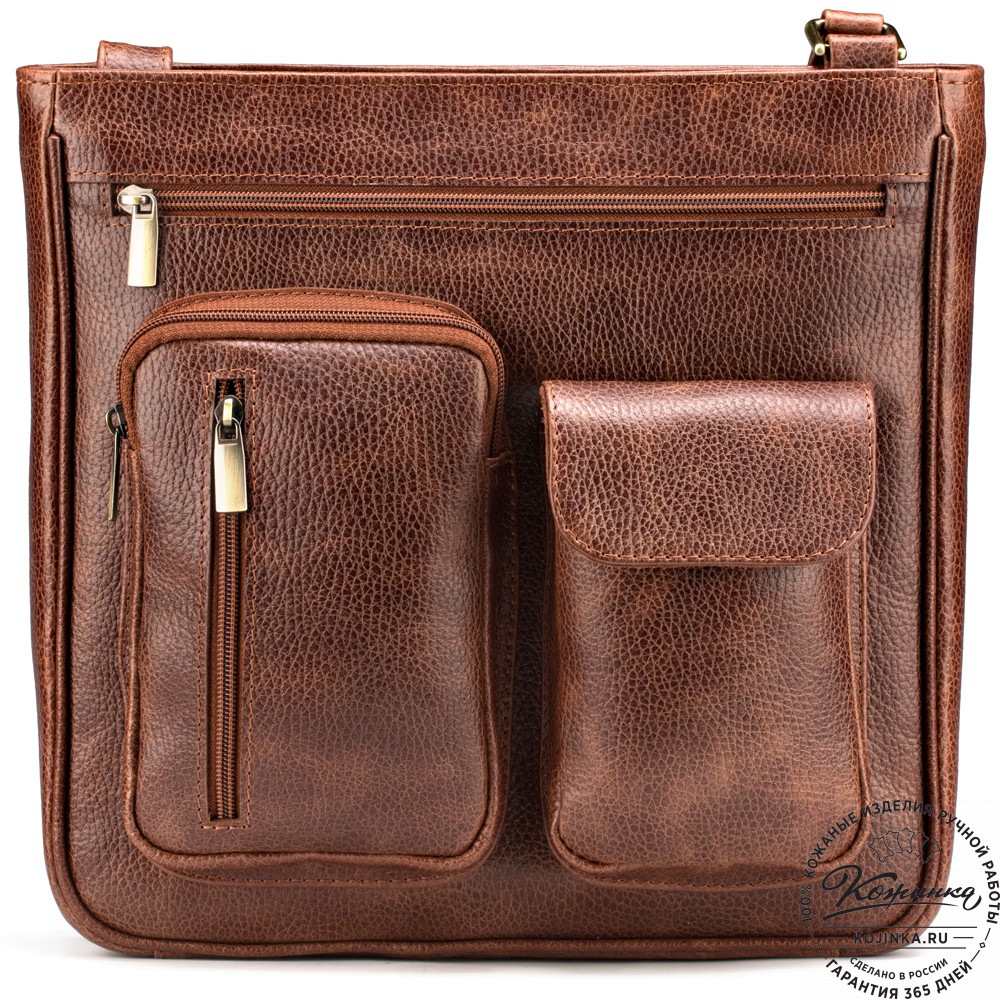 Кожаная сумка "Боб" (светло-коричневая)