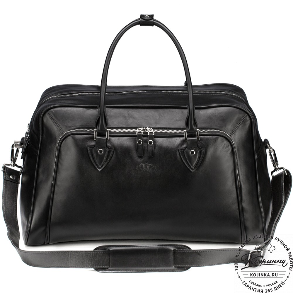 Кожаная дорожная сумка "Бруклин" (чёрная)