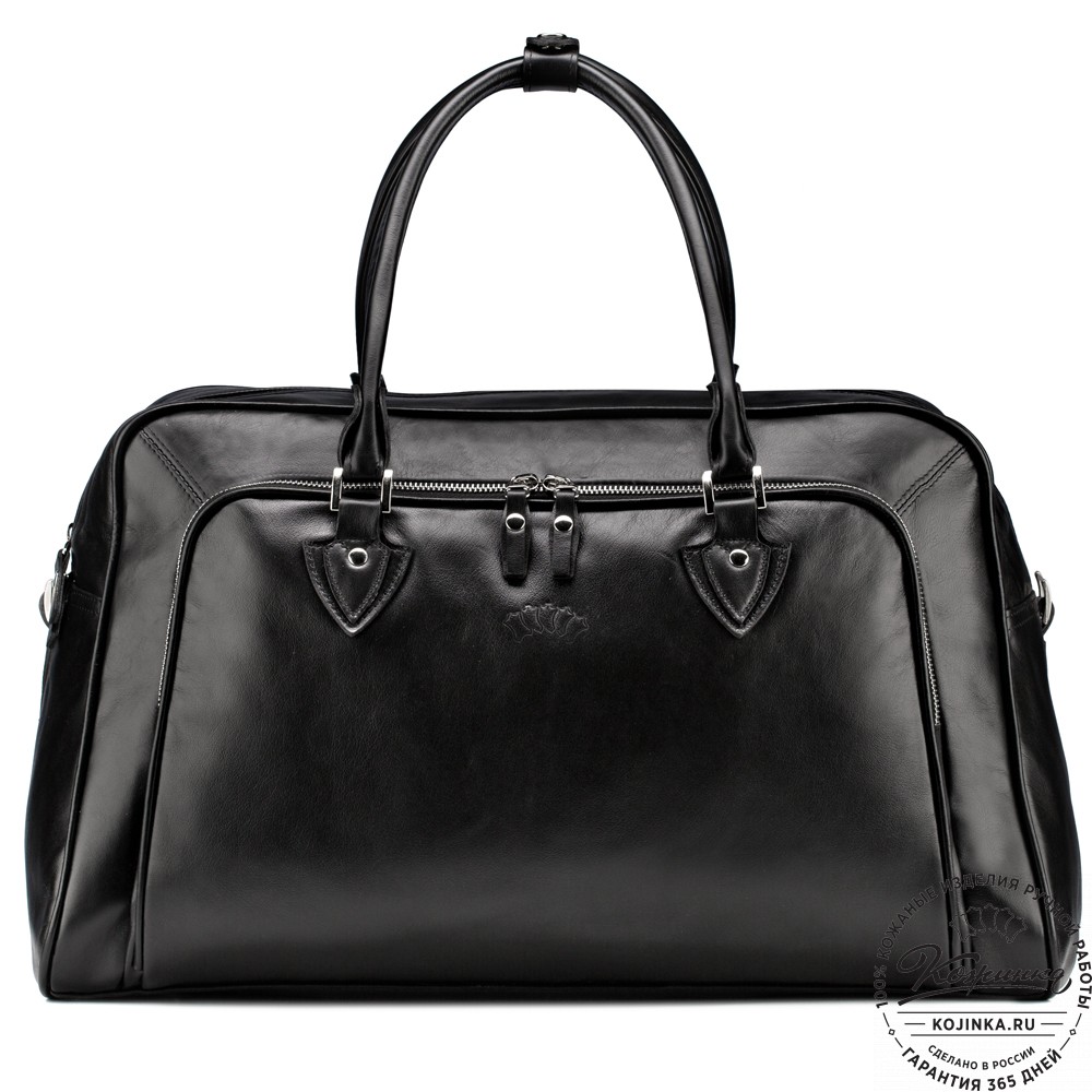 Кожаная дорожная сумка "Бруклин" (чёрная)
