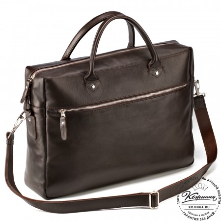 Кожаная деловая сумка "Спайк" (коричневая) 