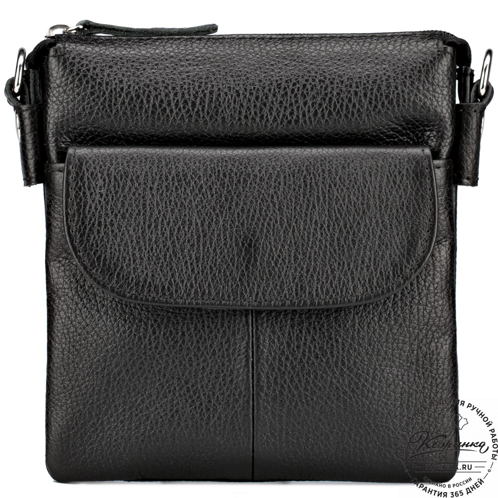 Кожаная сумка "Вуди" (чёрная)