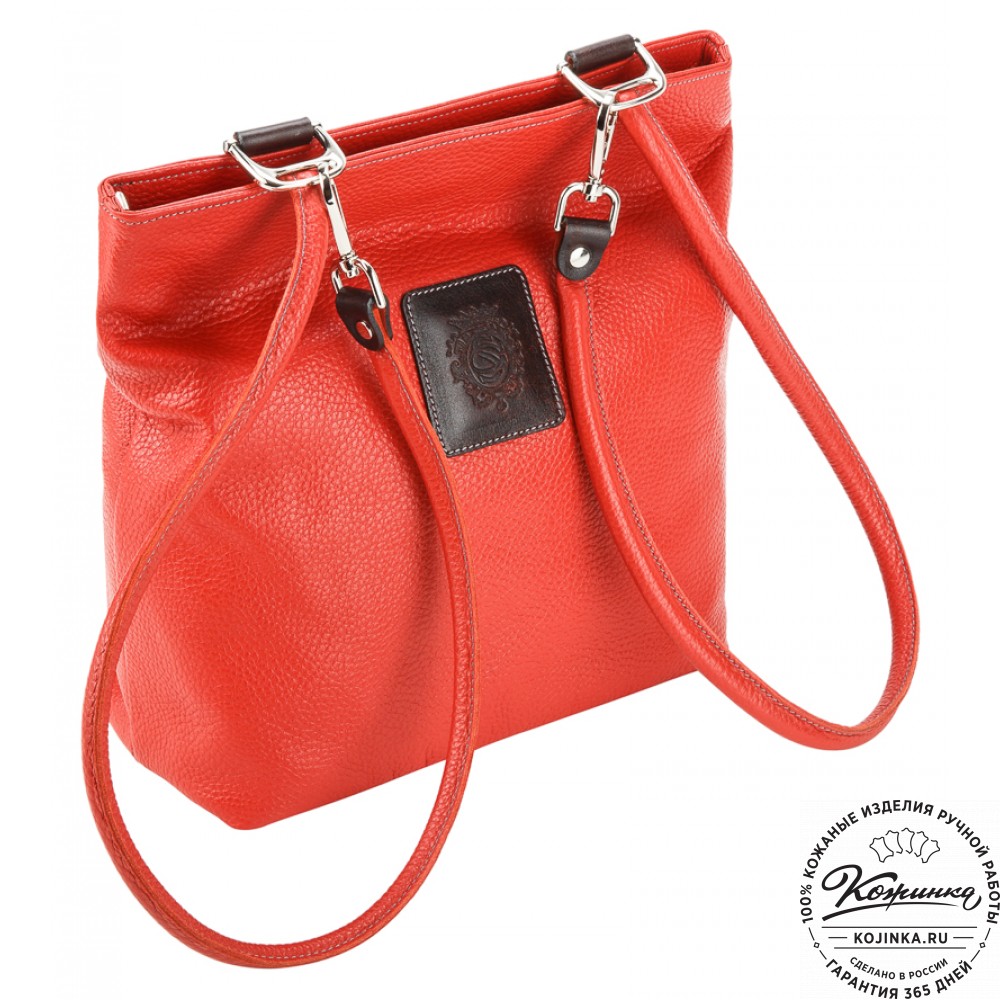 Женская кожаная сумка-рюкзак "Валентино" (красная)