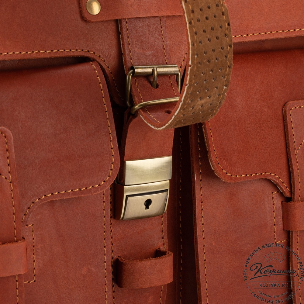 Кожаный портфель "Мирон" (рыжий)