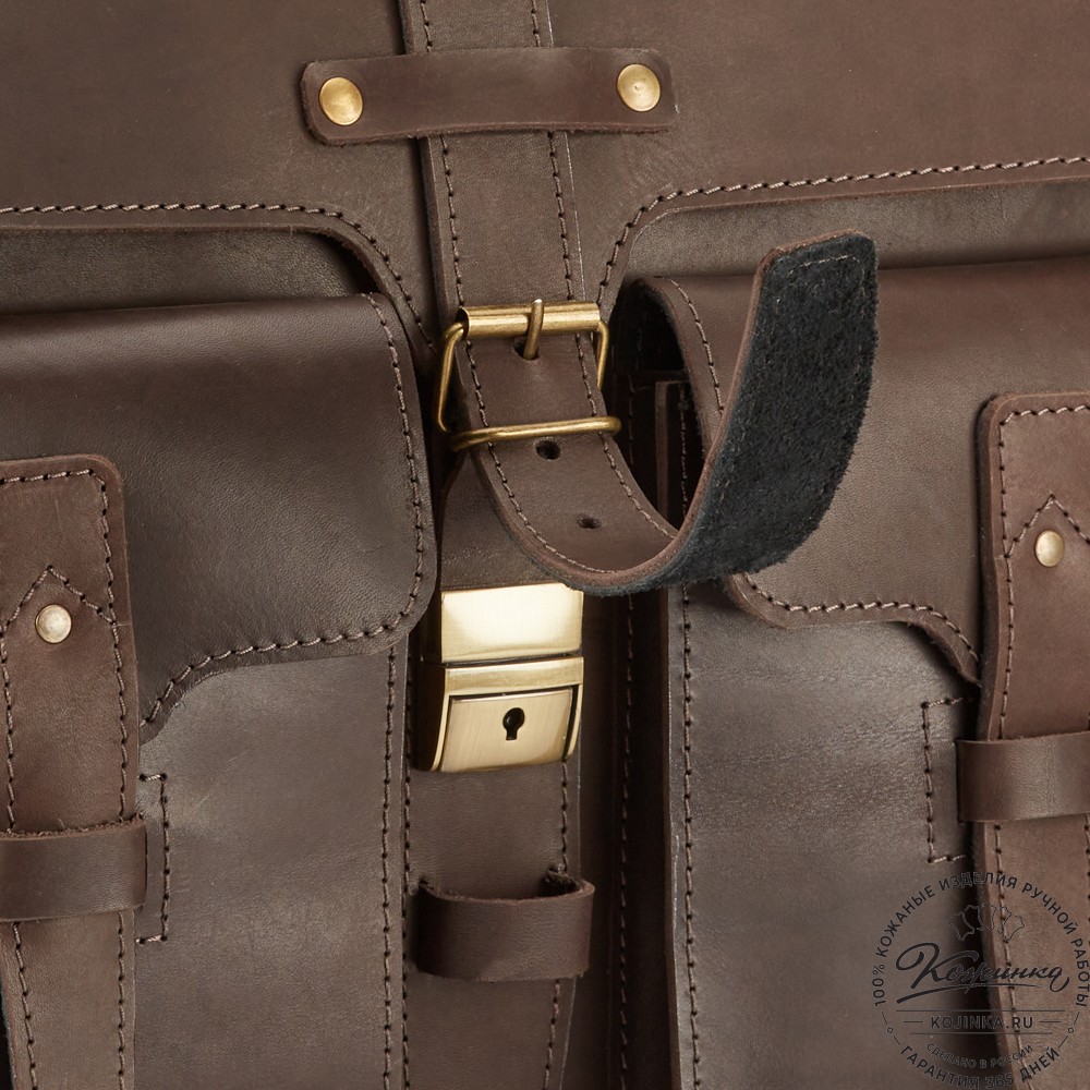 Кожаный портфель "Мирон" (тёмно-коричневый)