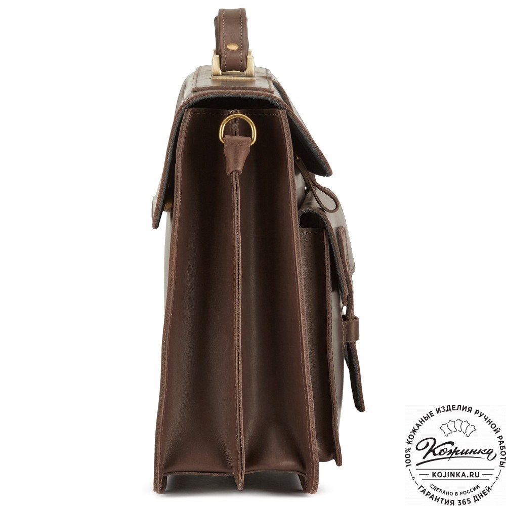 Кожаный портфель "Мирон" (тёмно-коричневый)