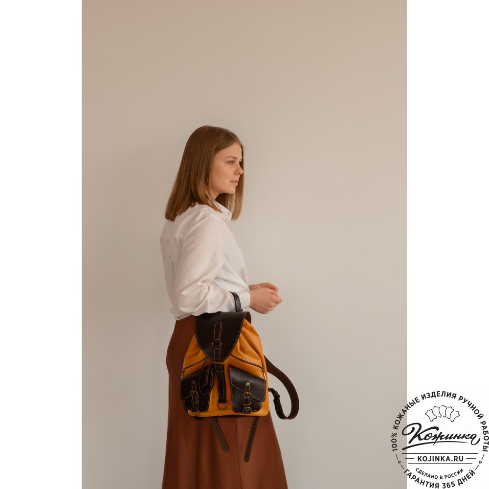 Кожаный рюкзак "Пилот" (коричневый)