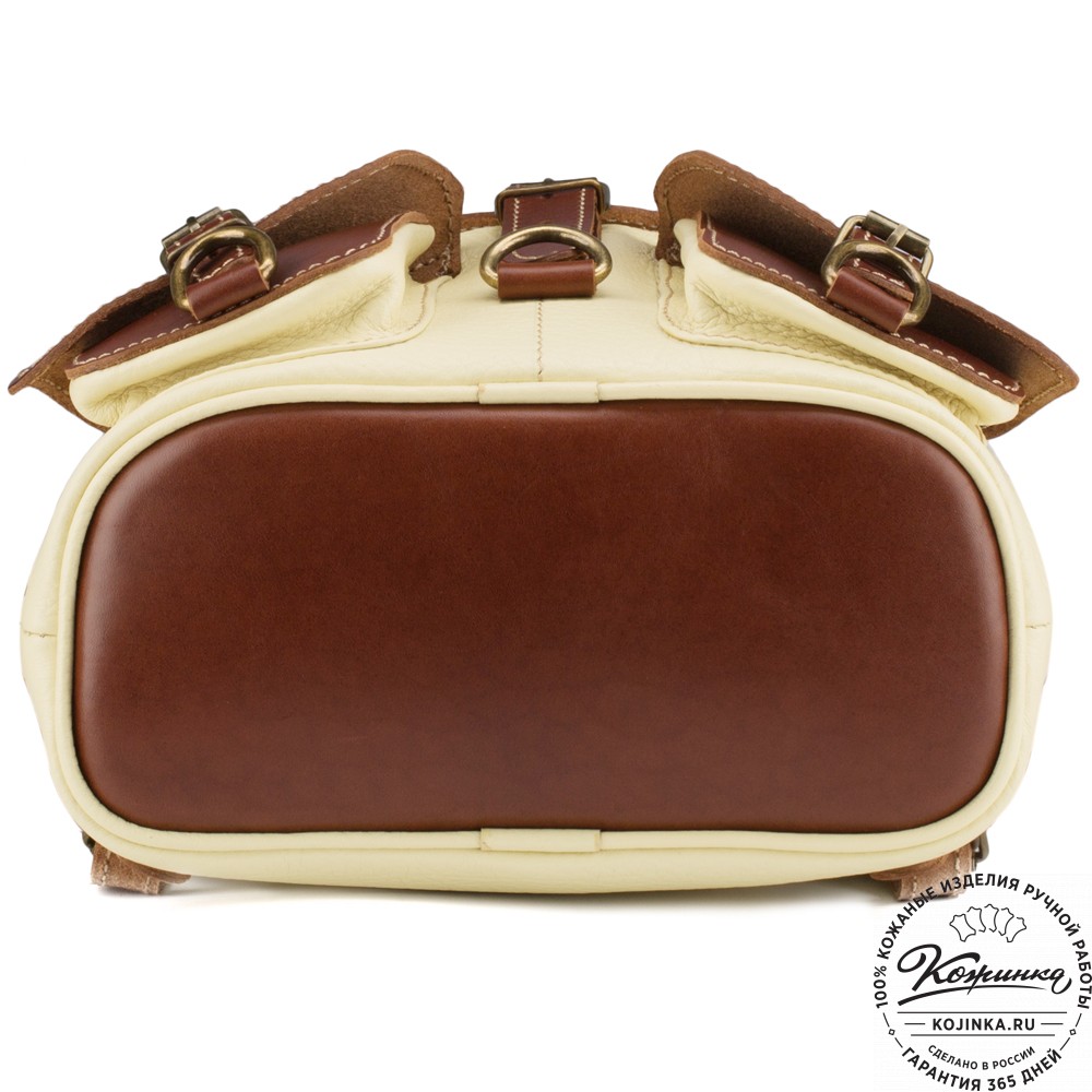 Кожаный рюкзак "Пилот" (жёлтый)