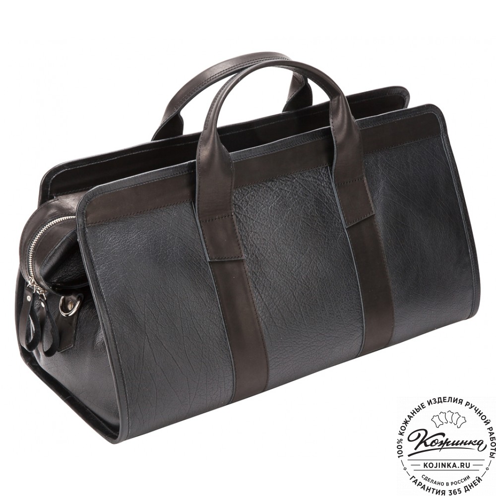 Кожаная дорожная сумка "Чарли" (чёрная)