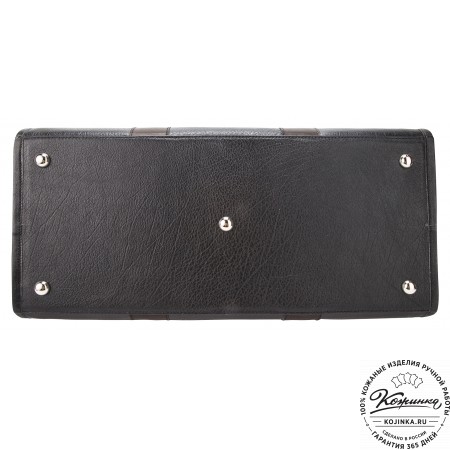 Кожаная дорожная сумка "Чарли" (чёрная)