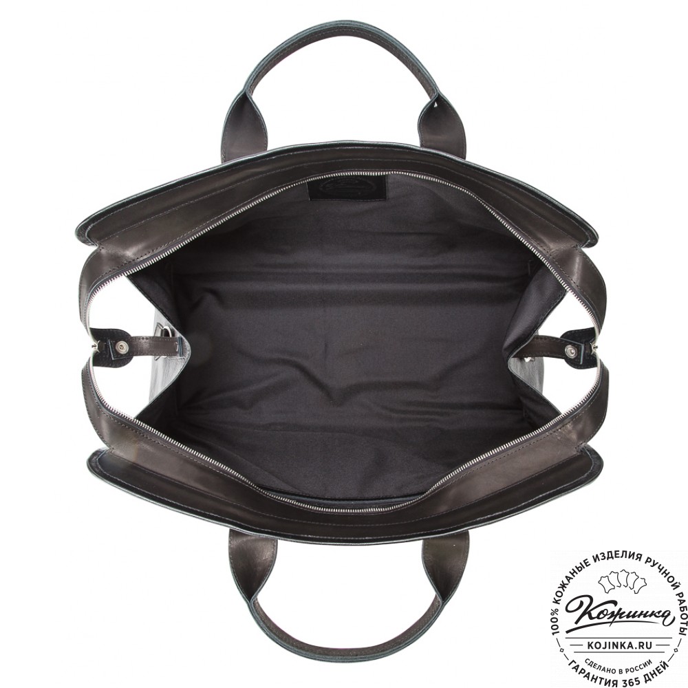 Кожаная дорожная сумка "Чарли" (чёрная)