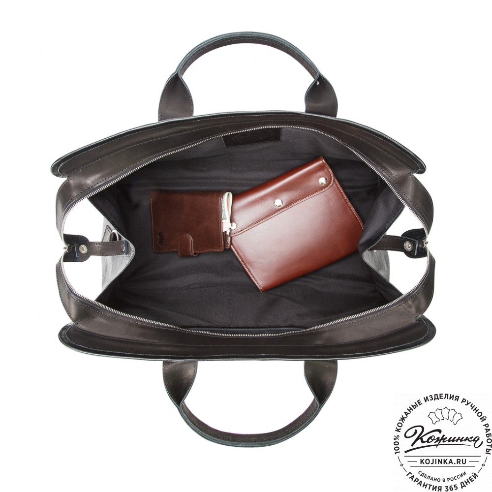 Кожаная дорожная сумка "Чарли" (чёрная)