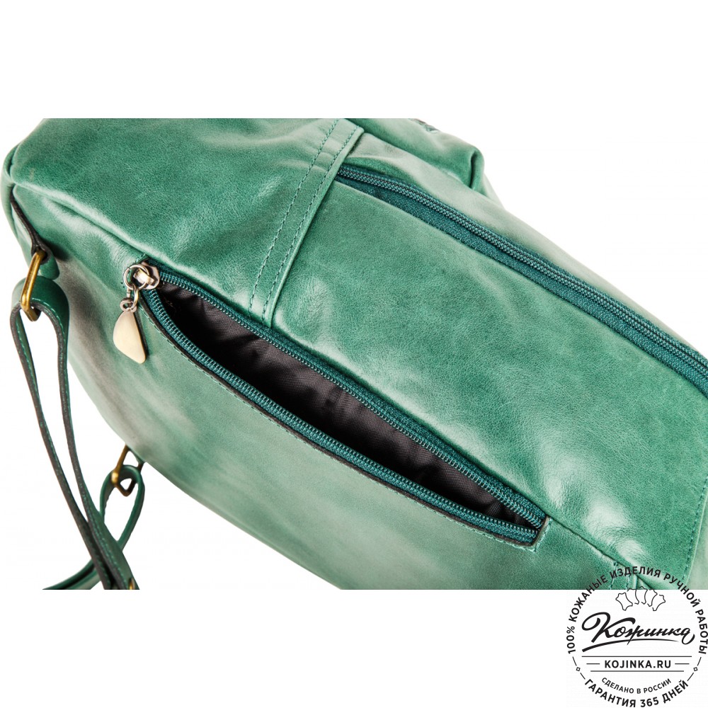 Кожаный рюкзак "Виолетта" (зелёный)