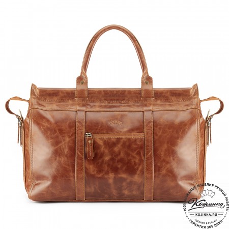Кожаный городской саквояж "Фостер" (рыжий антик)