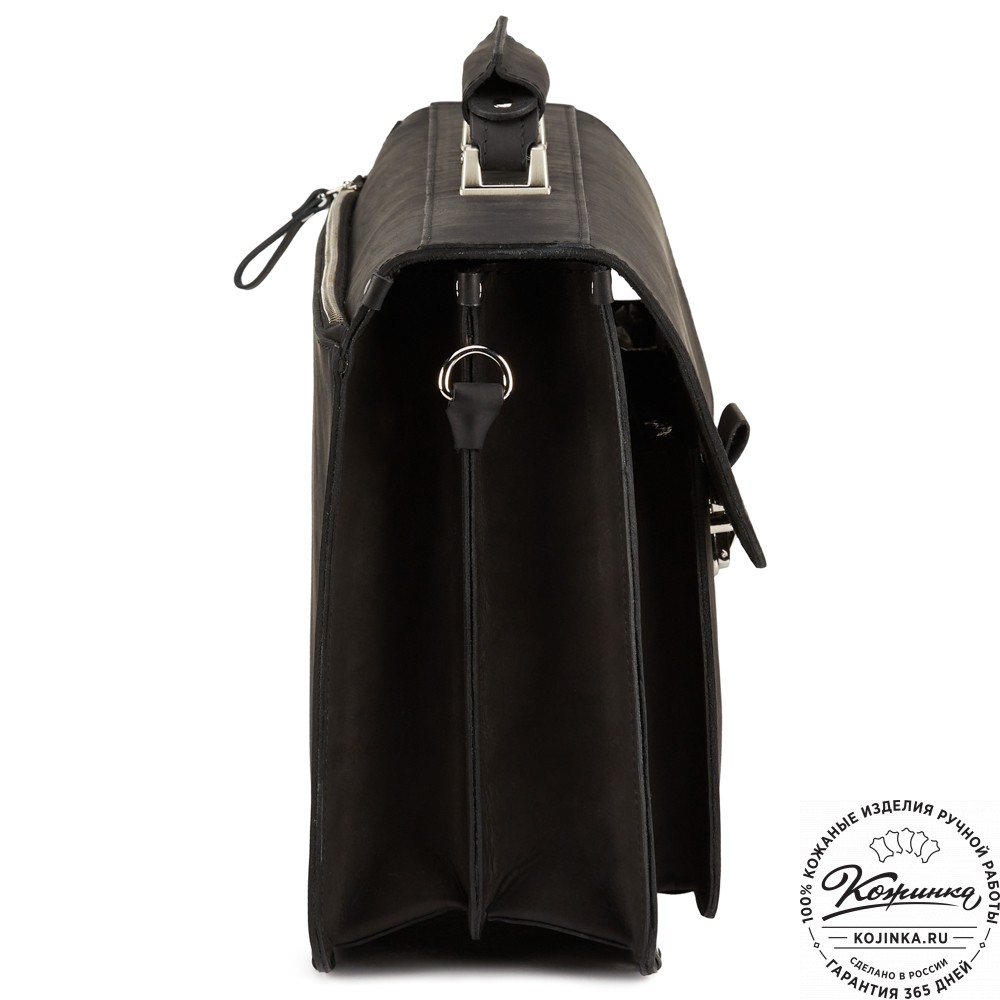 Кожаный портфель "Герман" (чёрный)