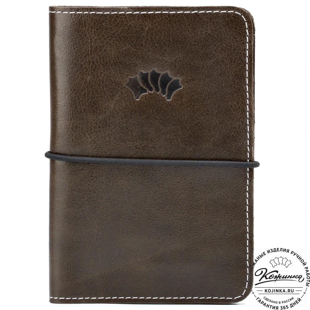 Кожаная обложка на паспорт Прага (оливковая)