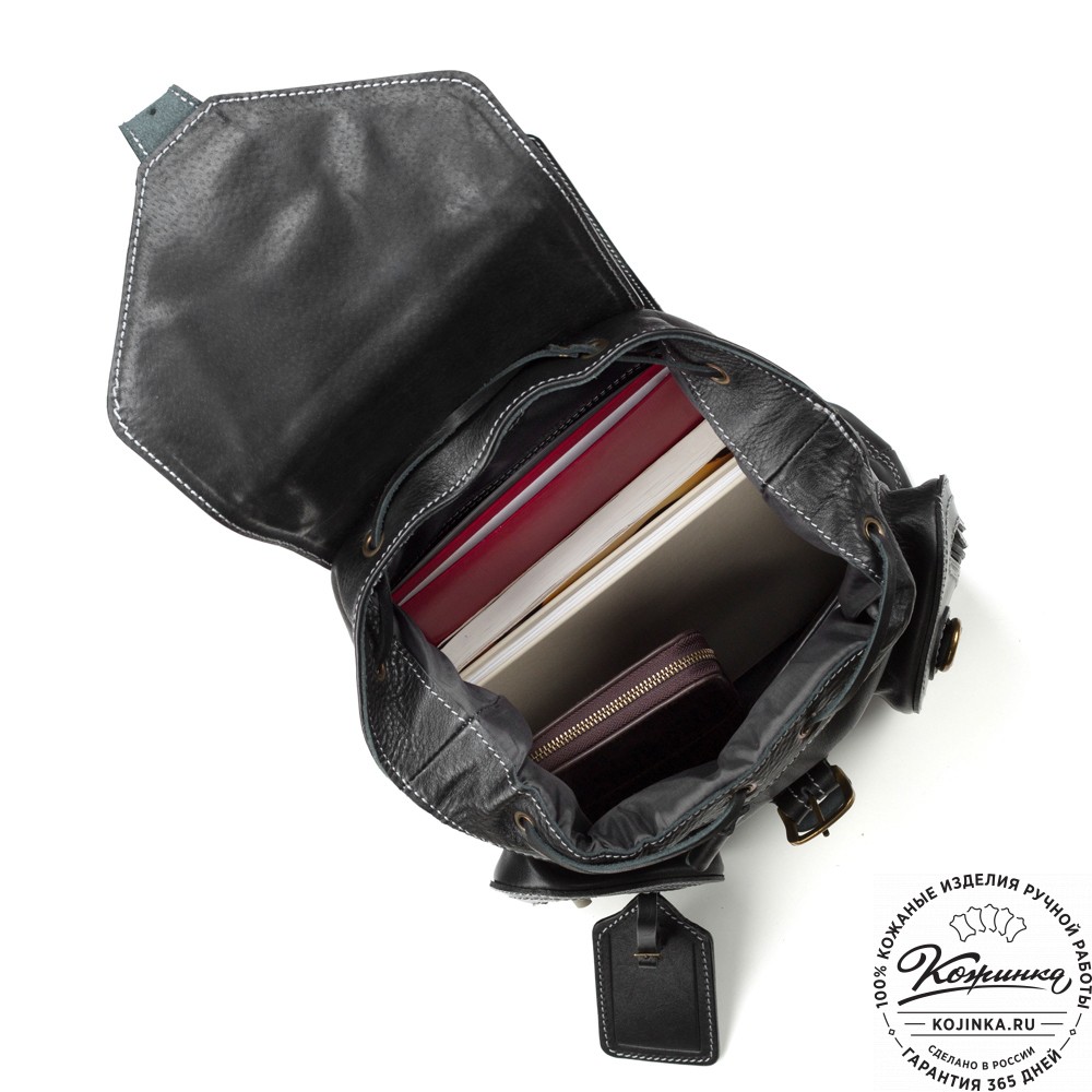 Кожаный рюкзак "Стиль 2" (чёрный)