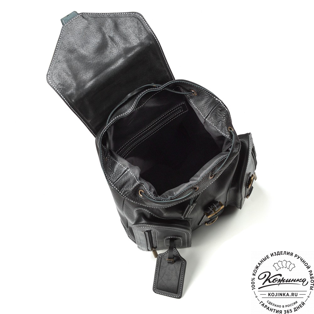 Кожаный рюкзак "Стиль 2" (чёрный)