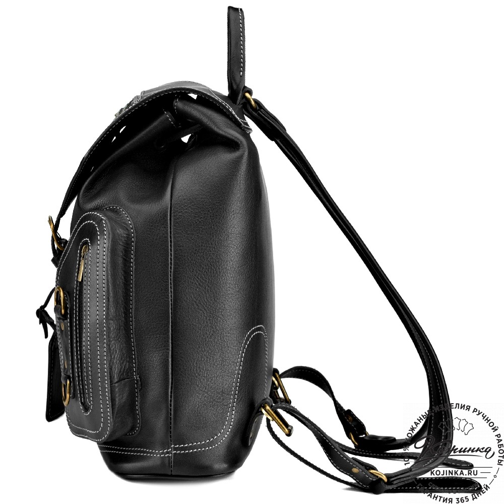 Кожаный рюкзак "Стиль 2" (чёрный)