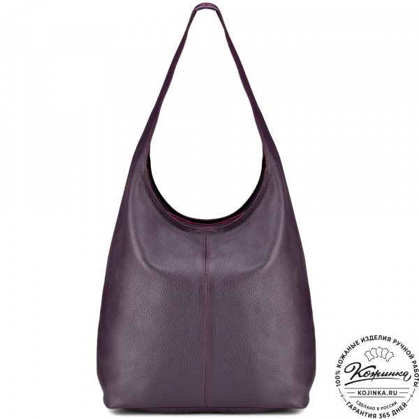 Женская кожаная сумка "Винтаж" (баклажановая) . фото 1