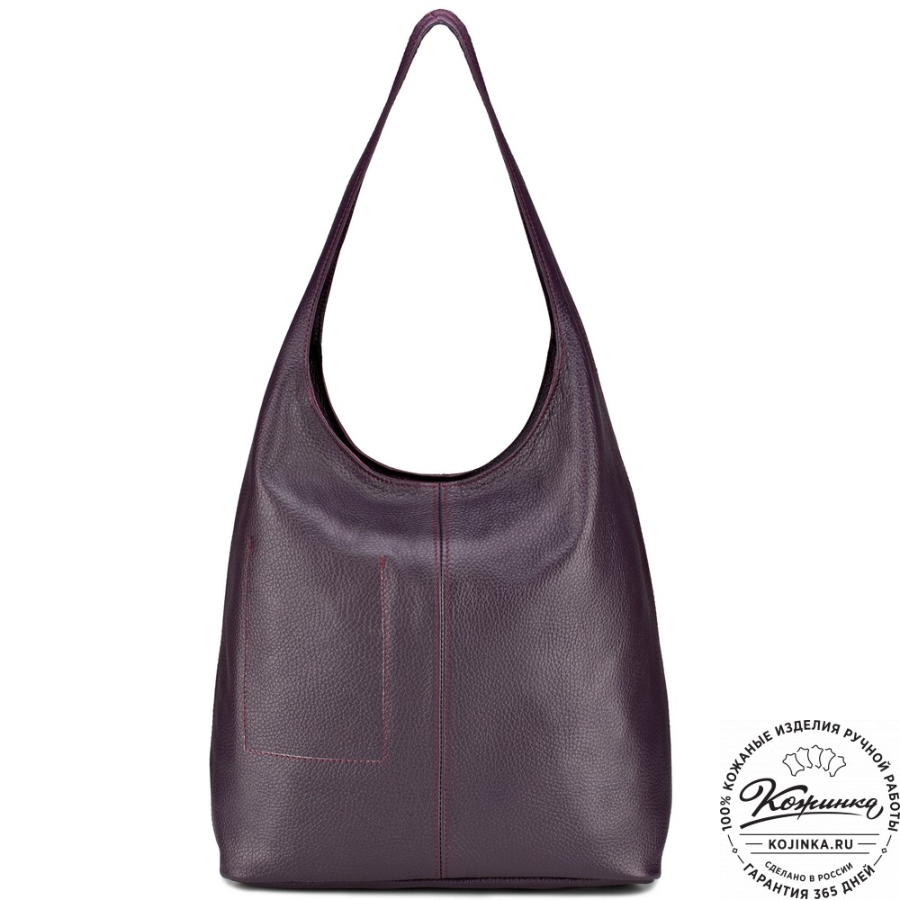 Женская кожаная сумка "Винтаж" (баклажановая) 