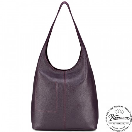 Женская кожаная сумка "Винтаж" (баклажановая) 