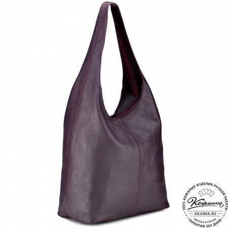 Женская кожаная сумка "Винтаж" (баклажановая) 