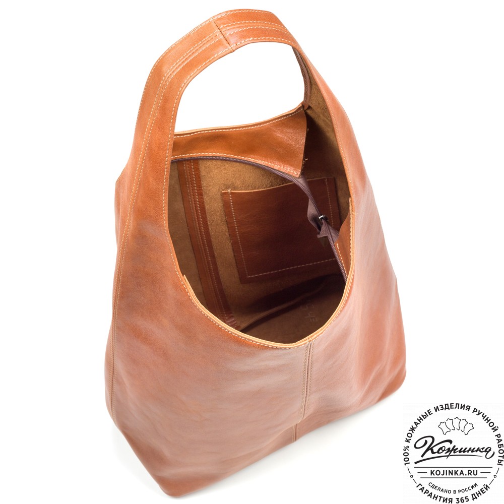 Женская кожаная сумка "Винтаж" (рыжая) 