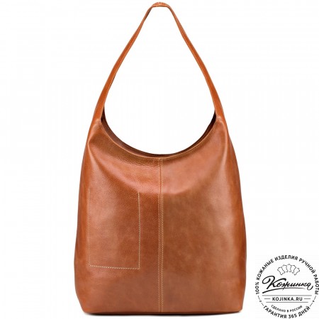 Женская кожаная сумка "Винтаж" (рыжая) 