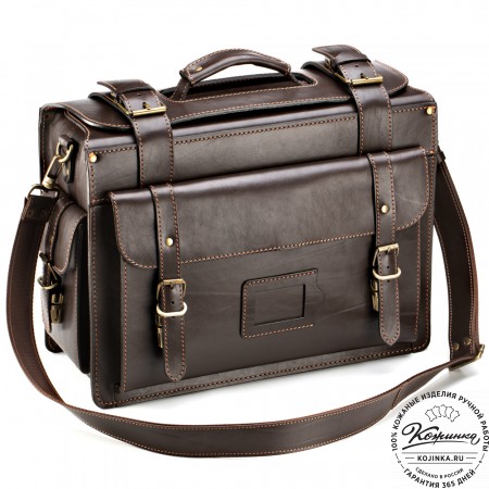 Кожаный портфель-кофр  "Универсал"  (тёмно-коричневый)
