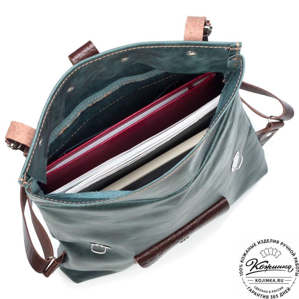 Кожаный рюкзак "Vogue New" (изумрудный антик)