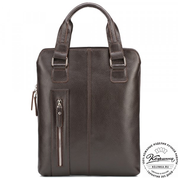 Кожаная сумка "Эштон" (коричневая). фото 1