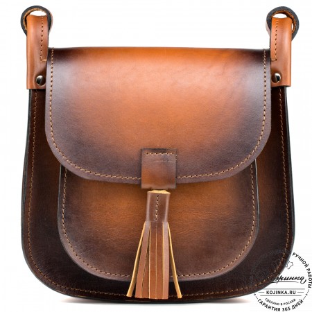 Женская кожаная сумка "Вестерн" (коричневая)