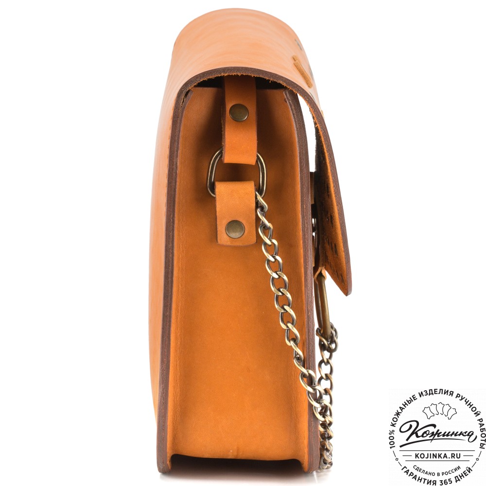 Женская кожаная сумка "Мариарт" (рыжая)