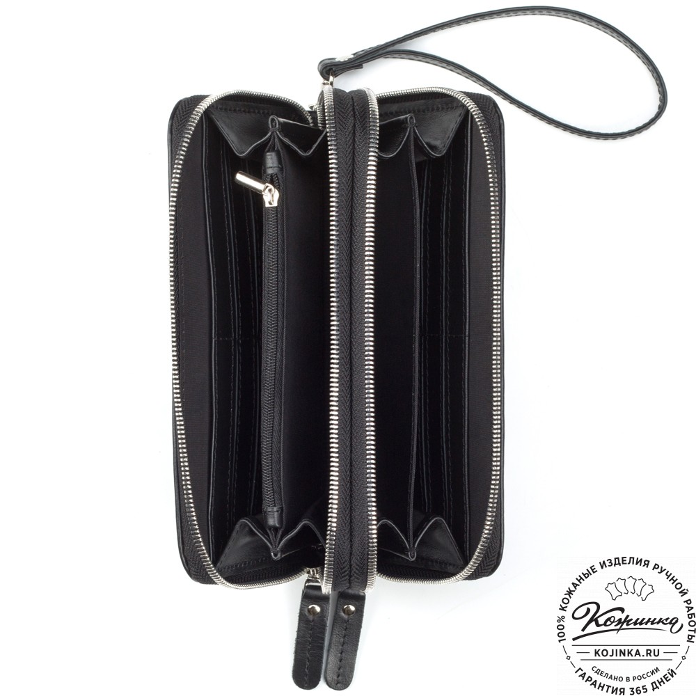 Кожаный клатч "Льюис" (чёрный) 