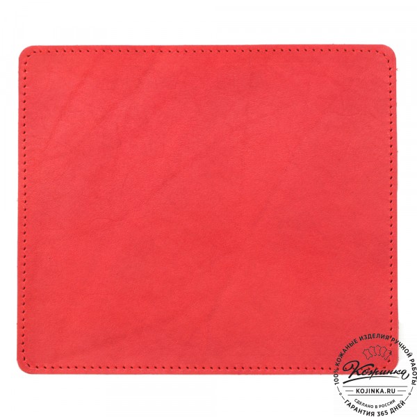 Кожаный коврик для мыши малый  (красный). фото 1
