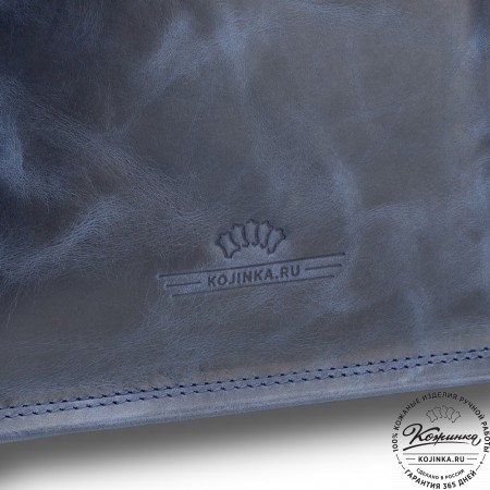 Кожаная сумка "Митчел" (синий антик)