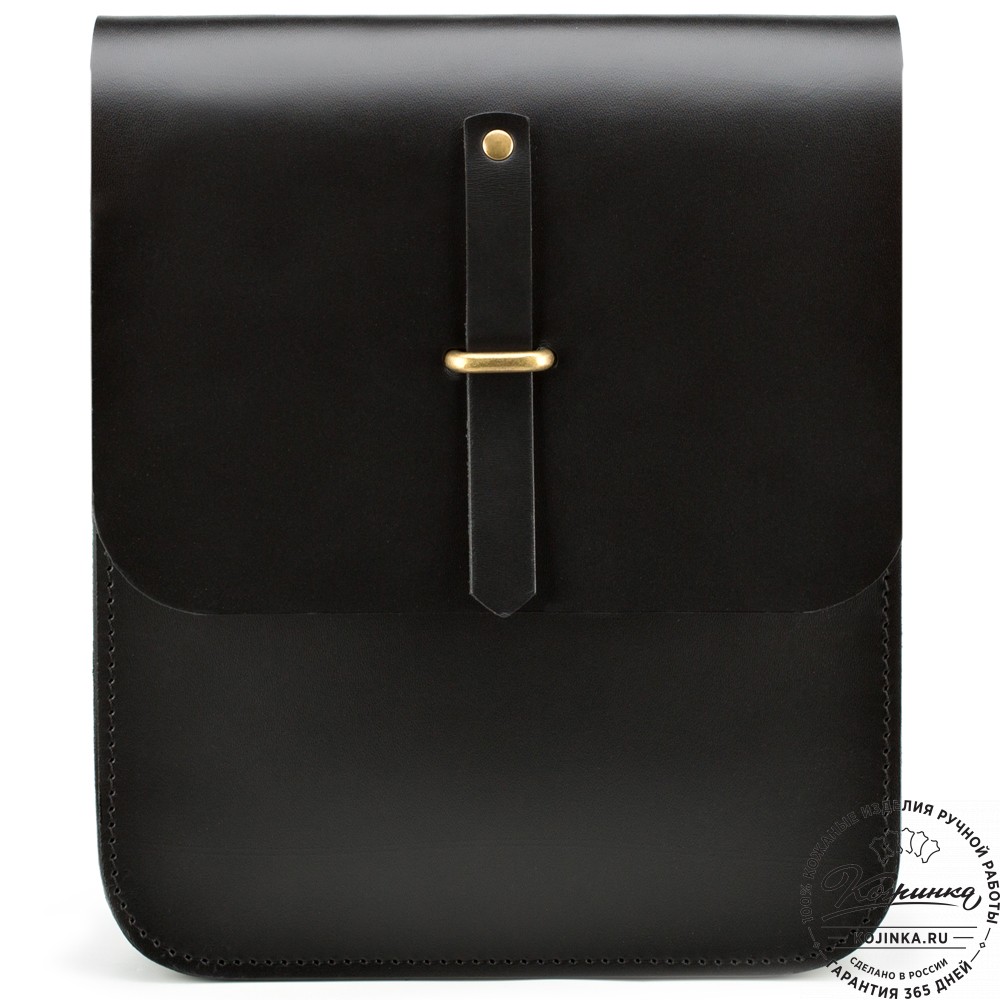 Кожаная сумка через плечо "Казань" (чёрная) 